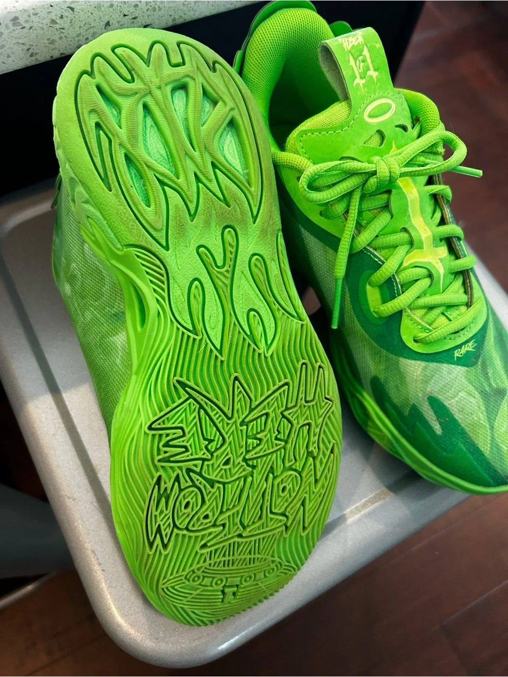 PUMA x Lemelo Anthony Kids' MB.04 Basketball Shoes - Neon Green